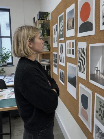 Graphic designer at work in a modern office