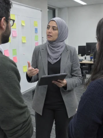 IT project manager at work in a modern office