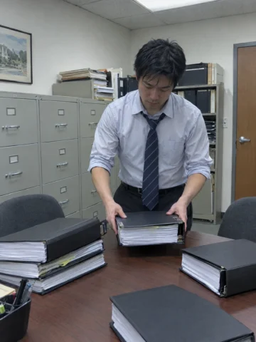 Paralegal at work in a modern office